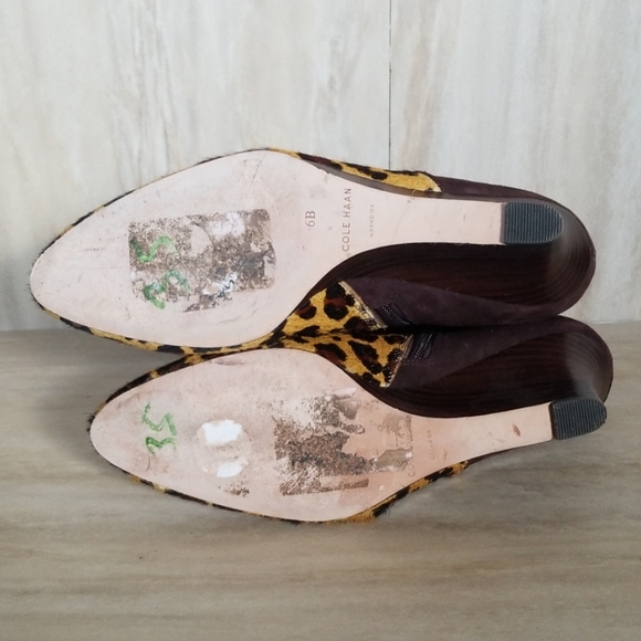 cole haan leopard print booties